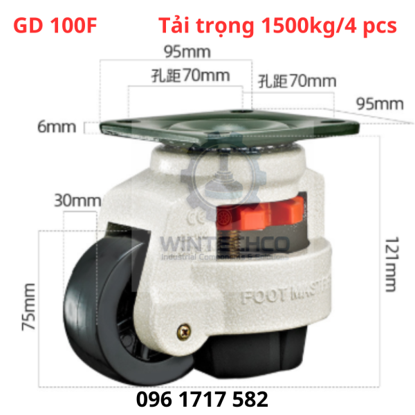 Bánh xe Footmaster GD 100F