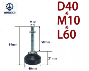 Chân tăng chỉnh đế nhựa D40xM10x60