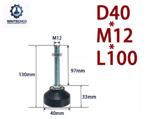 Chân tăng chỉnh đế nhựa D40xM12x100