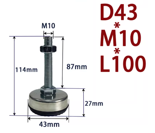 Chân tăng chỉnh thép mạ D43xM10x100