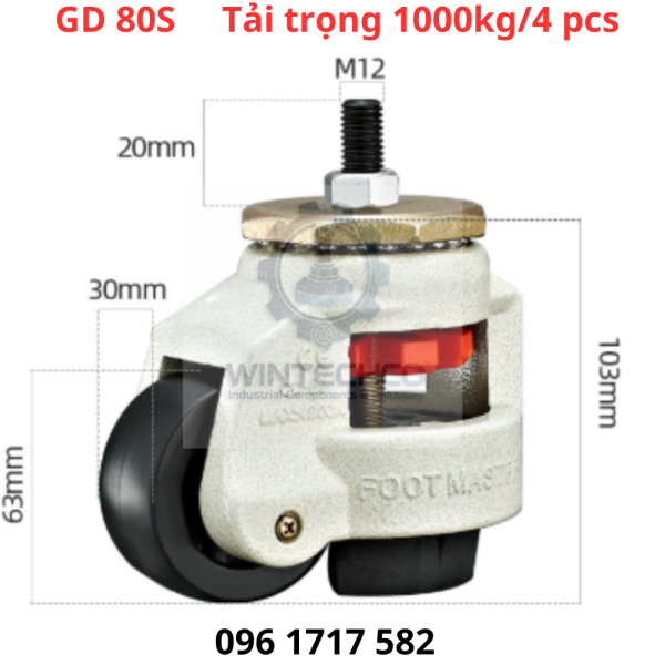 Bánh xe Footmaster GD 80S