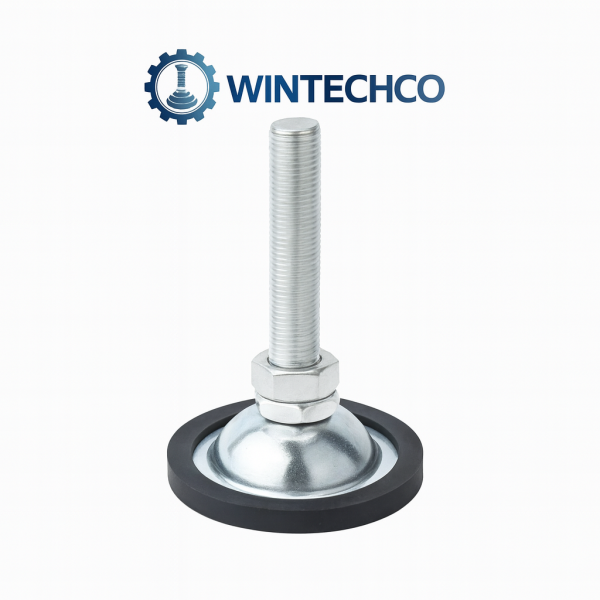 Chân tăng chỉnh thép mạ viền cao su