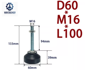 Chân tăng chỉnh đế nhựa D60xM16x100