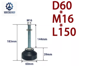 Chân tăng chỉnh đế nhựa D60xM16x150
