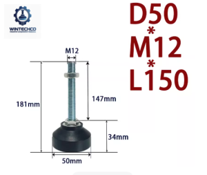 Chân tăng chỉnh đế nhựa D50xM12x150