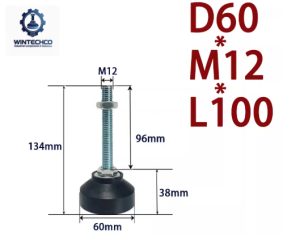 Chân tăng chỉnh đế nhựa D60xM12x100