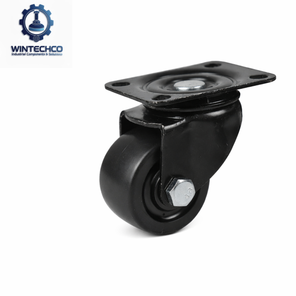 Bánh xe đen lùn D75 xoay