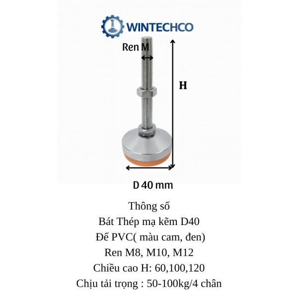 Chân tăng chỉnh chịu tải nặng D40