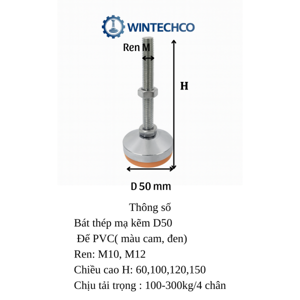 Chân tăng chỉnh chịu tải nặng D50