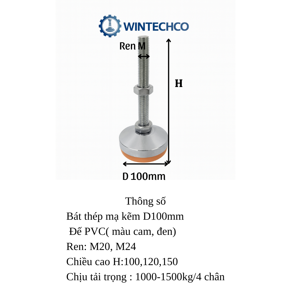 Chân tăng chỉnh chịu tải nặng D100